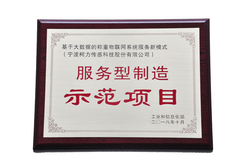 基于大數(shù)據(jù)的稱重物聯(lián)網(wǎng)系統(tǒng)服務(wù)新模式，榮獲工信部“服務(wù)型制造示范項(xiàng)目”